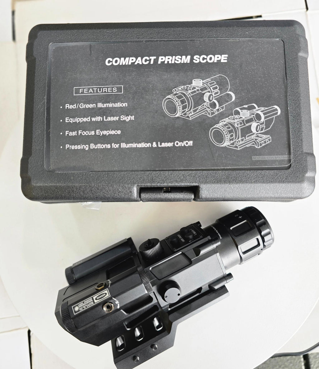 4X32 Prism Optics Rifle Scope with Red Laser | Scope For Air Guns - khan American Tools