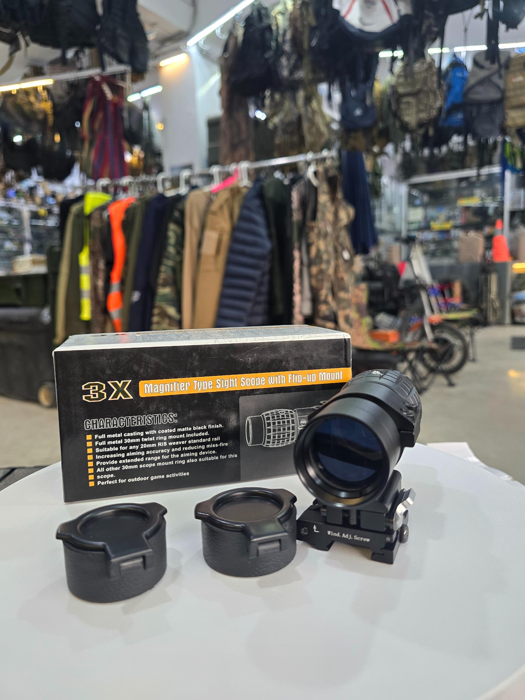 Tactical 3x30mm 3X Magnifier Metal Optics Scope Sight | 3X Magnifier Type Sight Scope With Flip-up Mount - khan American Tools