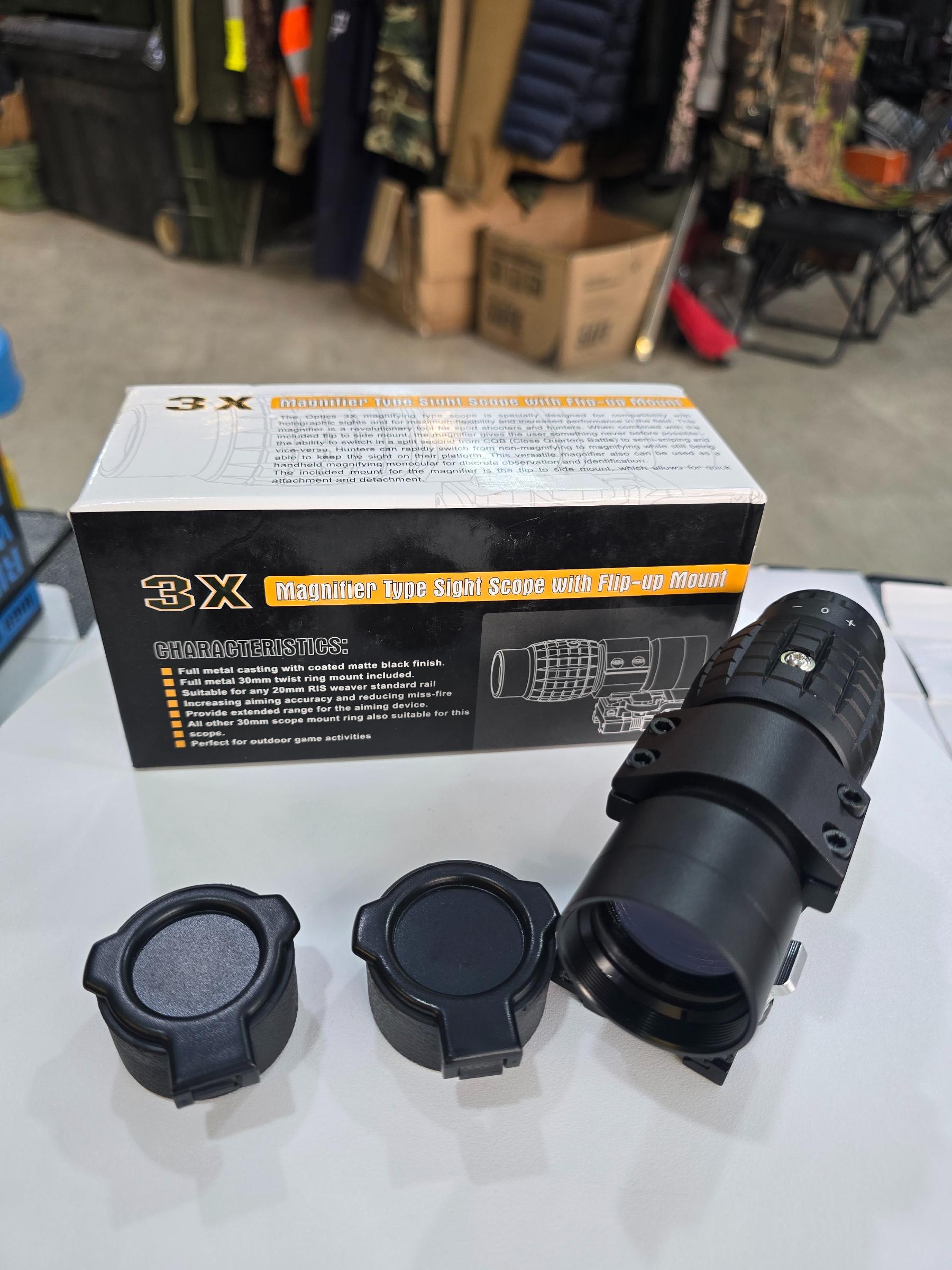 Tactical 3x30mm 3X Magnifier Metal Optics Scope Sight | 3X Magnifier Type Sight Scope With Flip-up Mount - khan American Tools