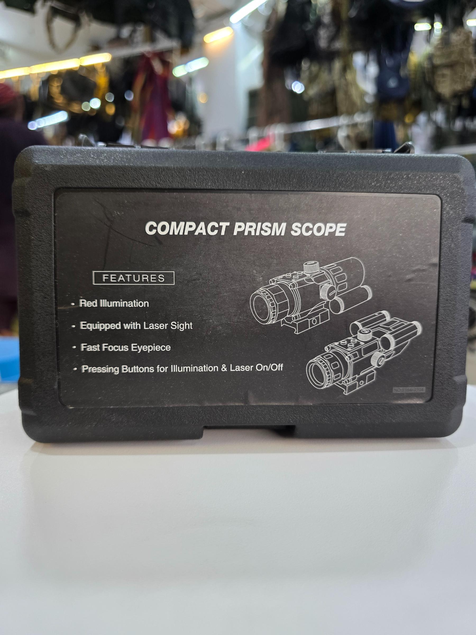 Compact Prism Scope | 4X32 Optics Rifle Scope with Red Laser 7 Brightness Levels Red - khan American Tools