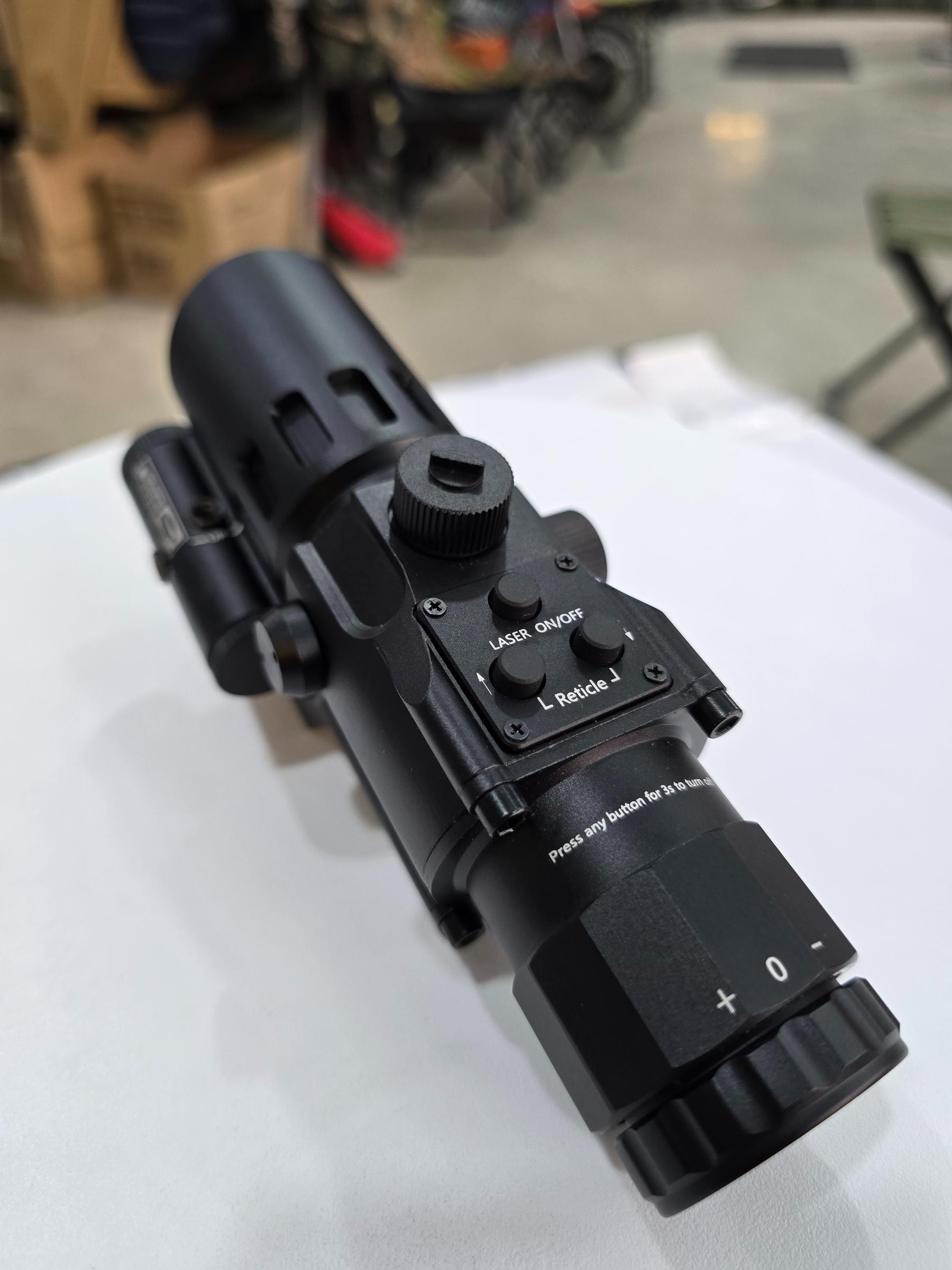 Compact Prism Scope | 4X32 Optics Rifle Scope with Red Laser 7 Brightness Levels Red - khan American Tools