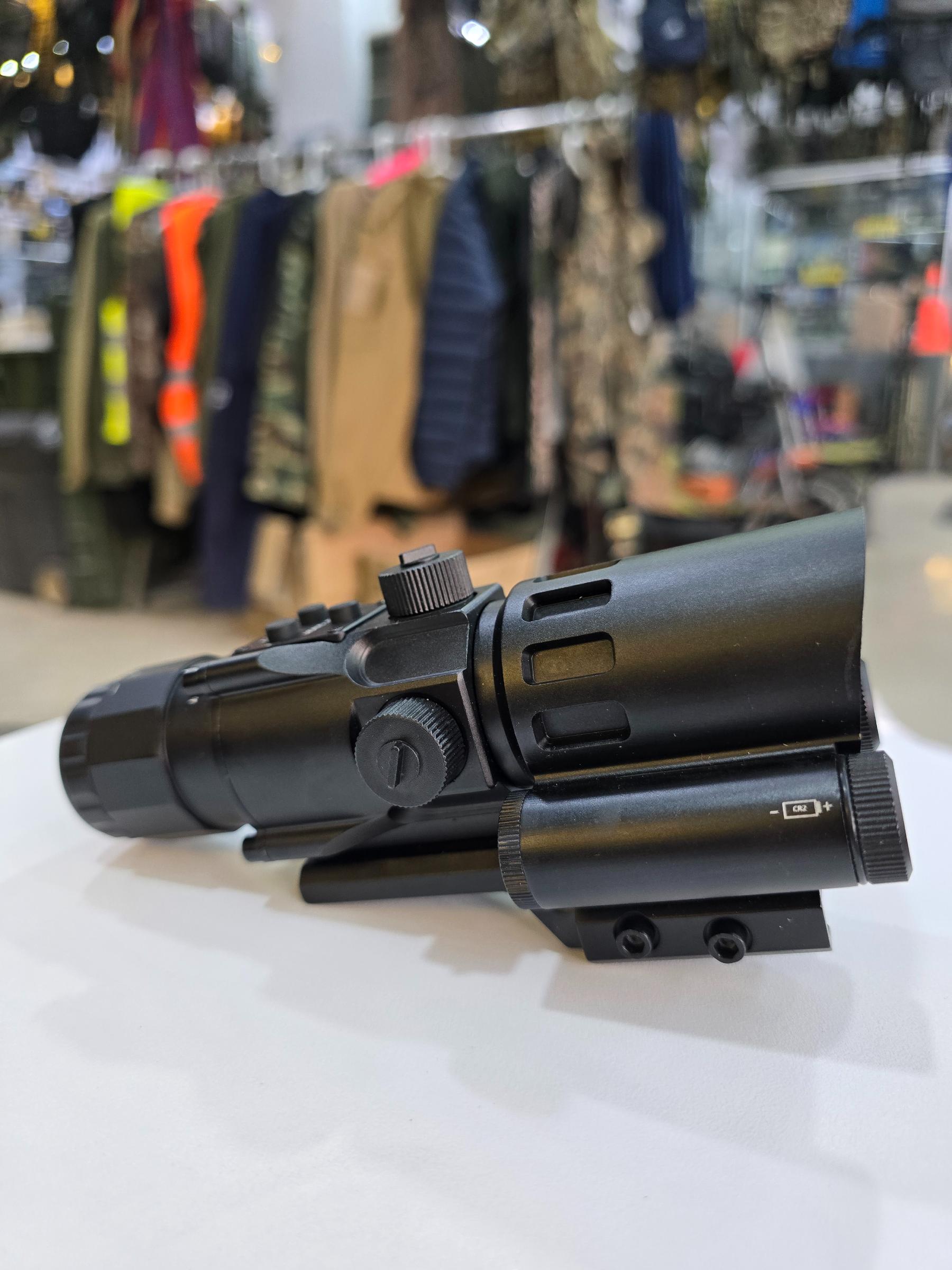 Compact Prism Scope | 4X32 Optics Rifle Scope with Red Laser 7 Brightness Levels Red - khan American Tools