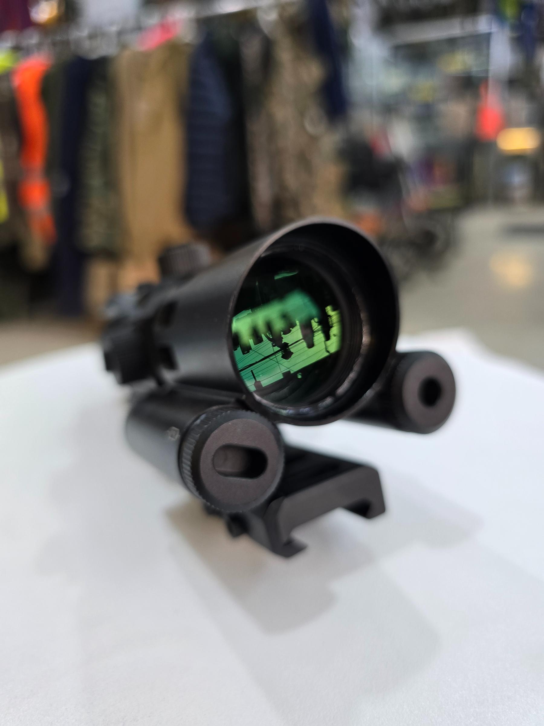 Compact Prism Scope | 4X32 Optics Rifle Scope with Red Laser 7 Brightness Levels Red - khan American Tools