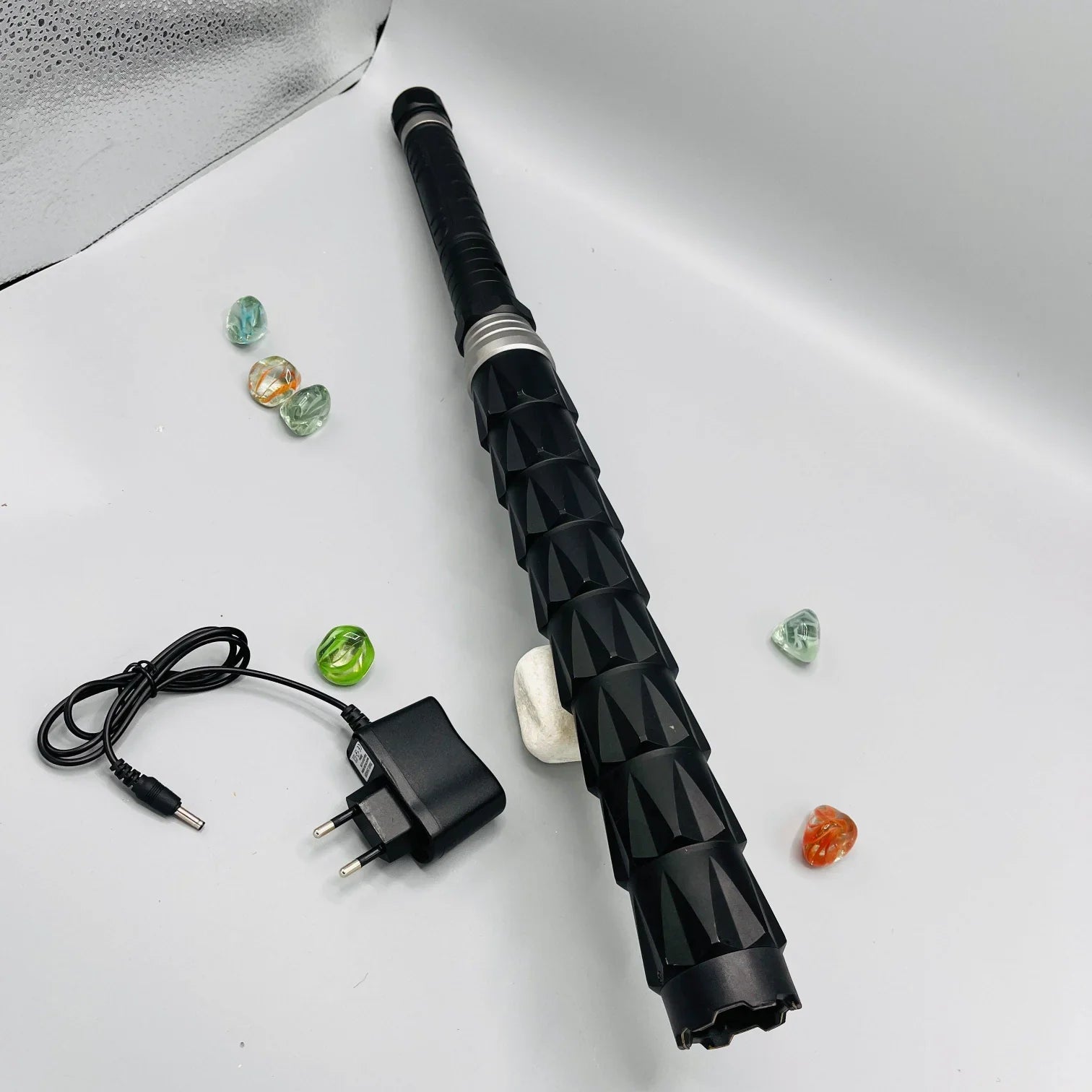 H168 CREE Self Defense Stun Gun | Taser Hard Curve Steel Handle Taser - khan American Tools