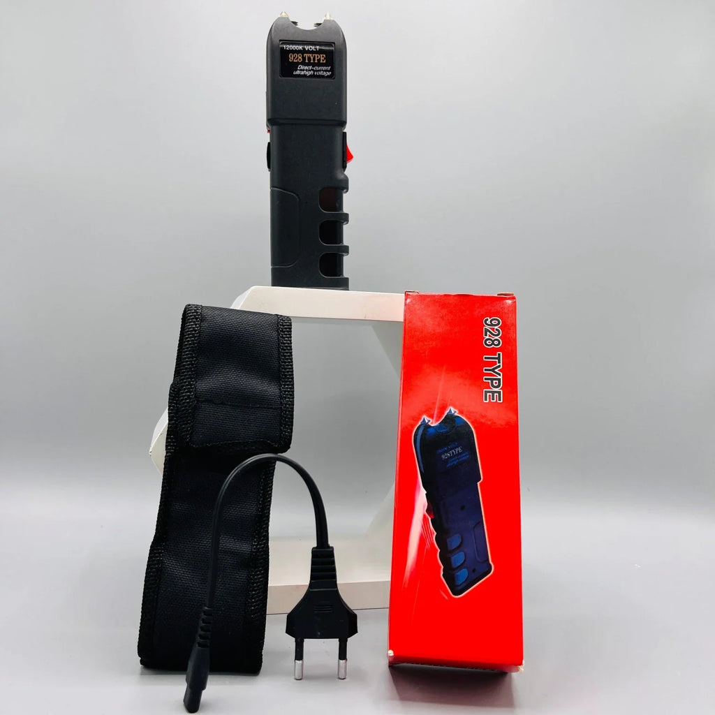 928 Type Self Defense Stun Gun | Rechargeable Taser with Flashlight - khan American Tools
