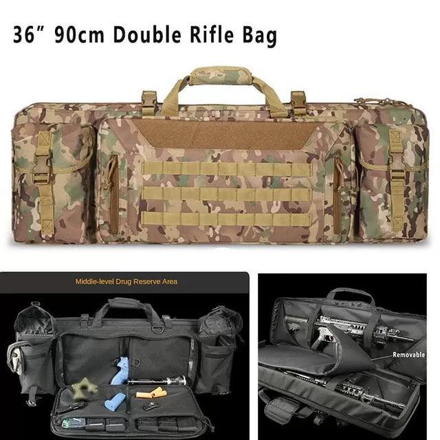 Tactical 36 Inch 90cm Double Rifle Bag | Rifle Bag Case for M4 Ak47 AR 15 Carbine Backpack Shooting | Airsoft Shotgun Bag for Hunting Accessories - khan American Tools