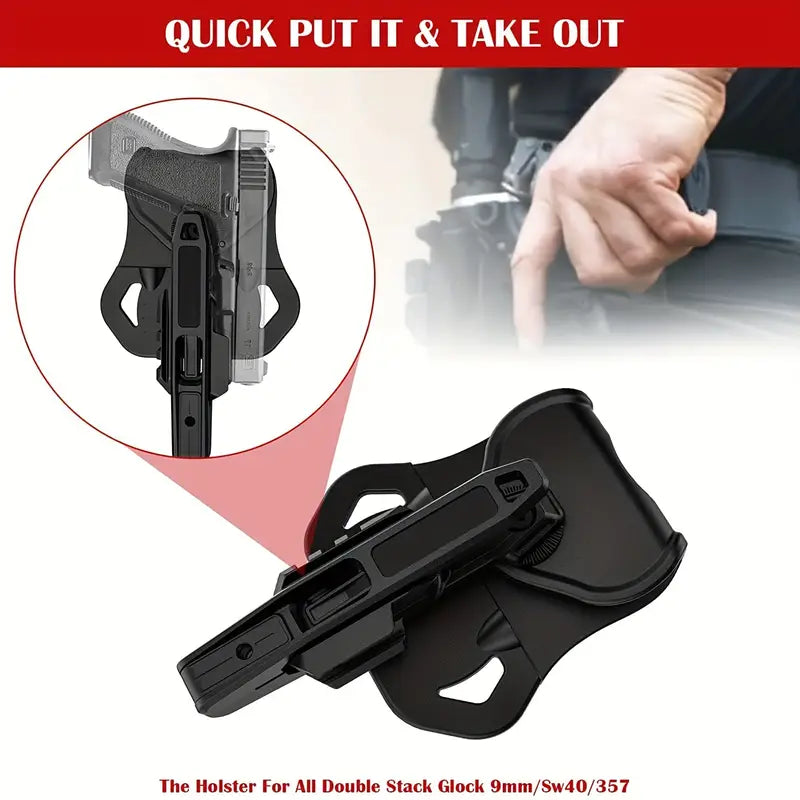 Black 360° Adjustable Quick Draw Holster | Weapon Holster for Glock - khan American Tools
