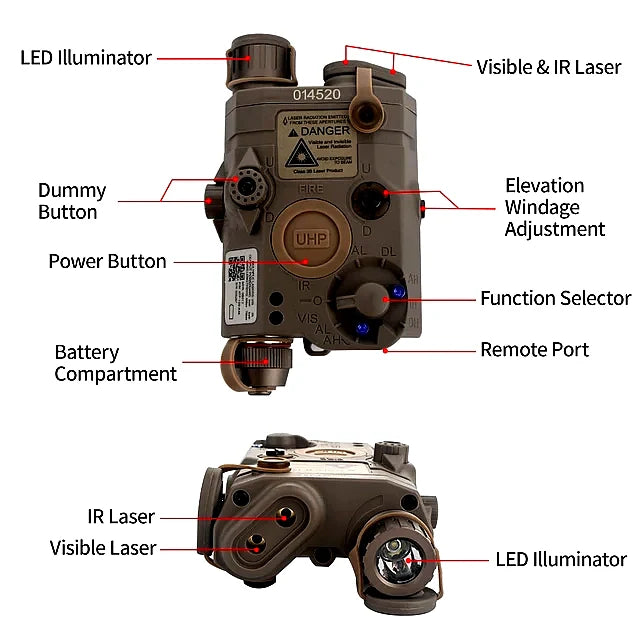 ATPIAL-C (AN/PEQ-15) Advanced Target Visible | IR Illuminator Laser System - khan American Tools