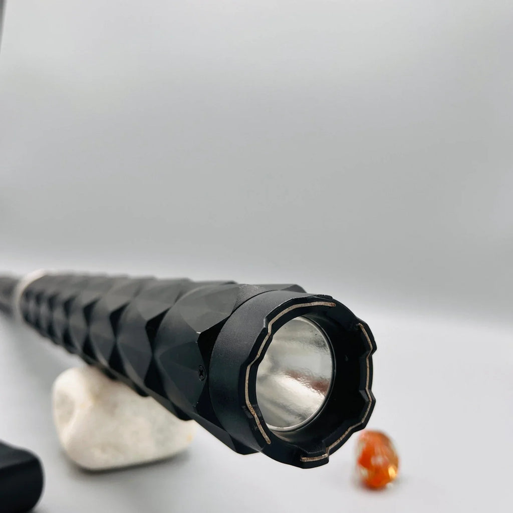 H168 CREE Self Defense Stun Gun | Taser Hard Curve Steel Handle Taser - khan American Tools